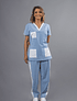Scrub de Enfermagem na cor Azul para Uniforme Profissional de Saúde e Bem-Estar 