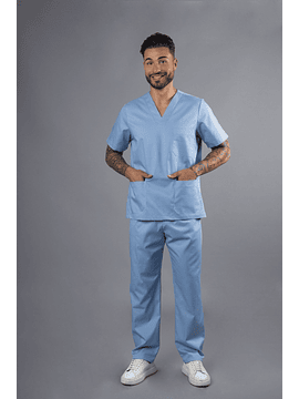 Pijama Cirúrgico Unissexo Azul para Farda de Saúde