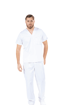 Pijama quirúrgico blanco unisex