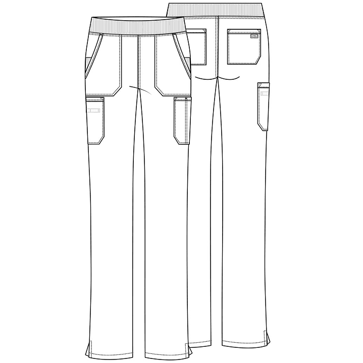 Pantalón Mujer Cargo de Tiro Medio Elasticado WW210 3