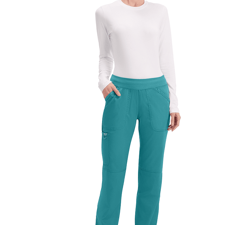 Pantalón Mujer de Tiro Medio y Pierna Recta WW110 34