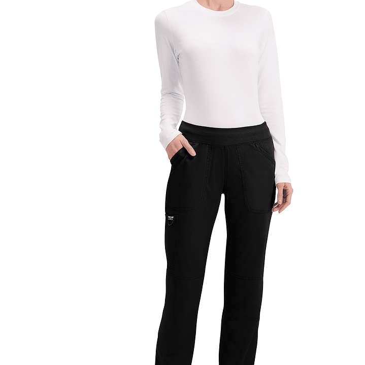 Pantalón Mujer de Tiro Medio y Pierna Recta WW110T 2