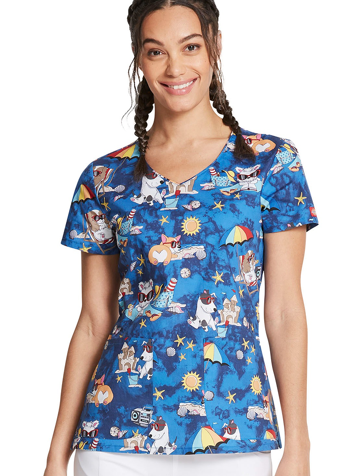 Top Diseño Mujer con Cuello en V DK700 1