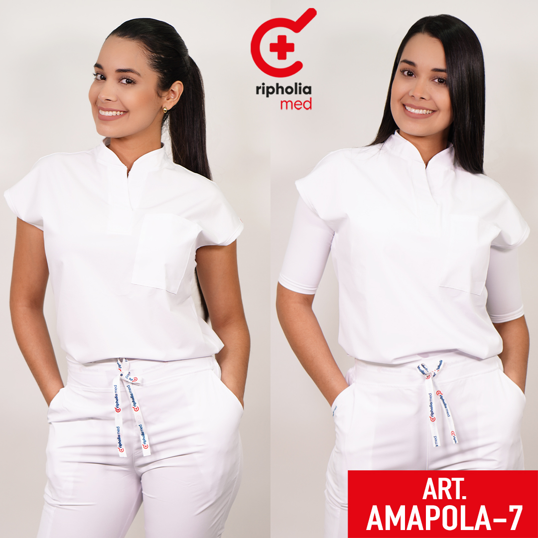 Delantal Amapola Antifluidos Blanco