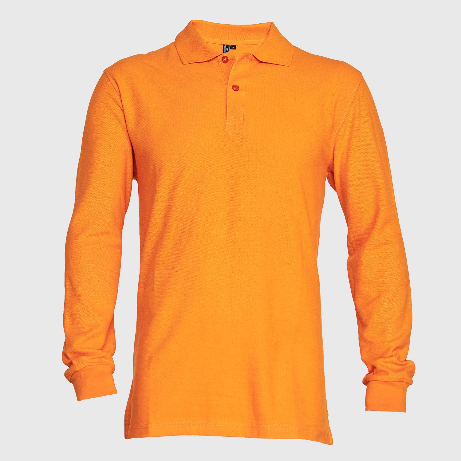 Polera Pique Hombre Manga Larga Gris - S