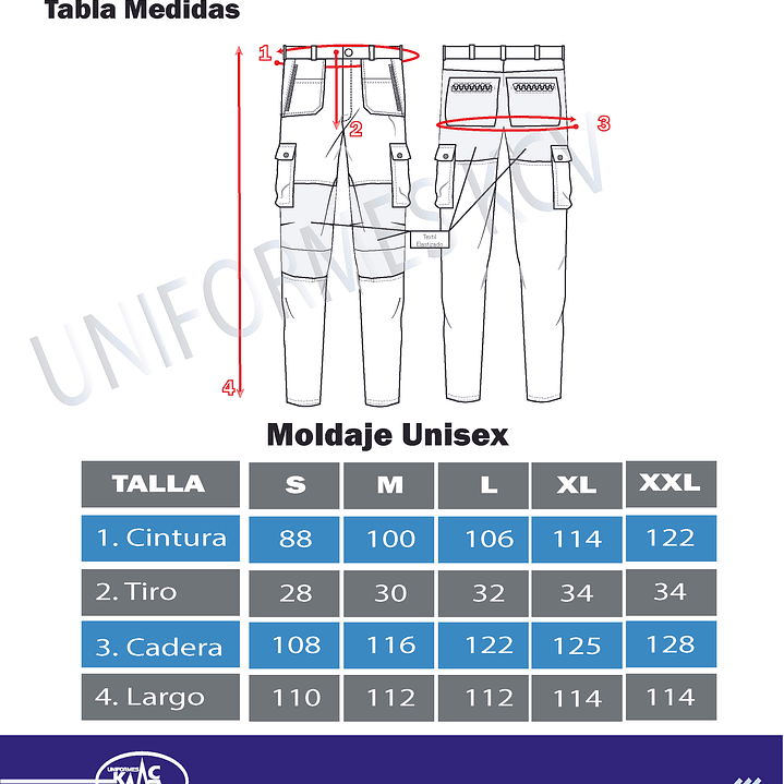 Pantalón Cargo Antifluido Unisex 4