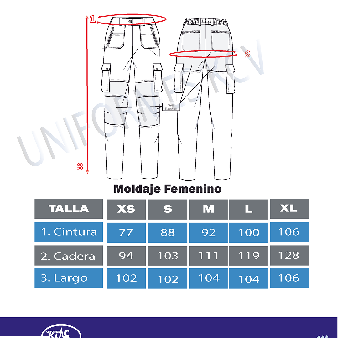 Pantalón Cargo Antifluido Femenino 9