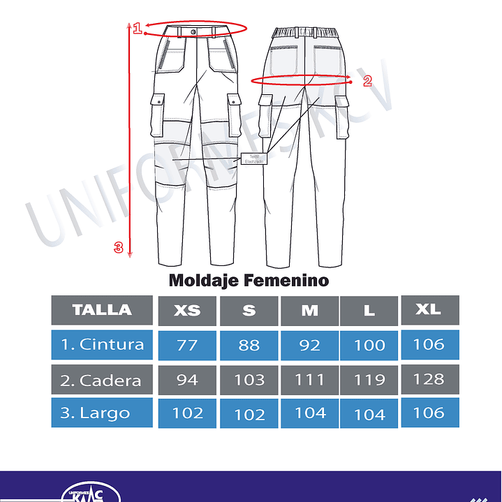 Pantalón Cargo Antifluido Femenino 9