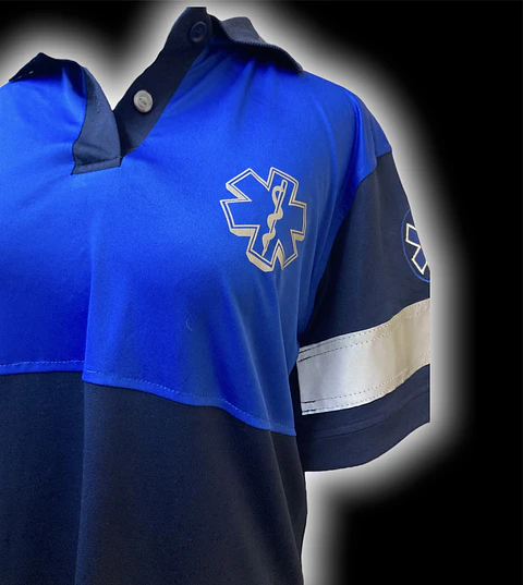 Polera Bicolor Femenina Azulina Manga Corta