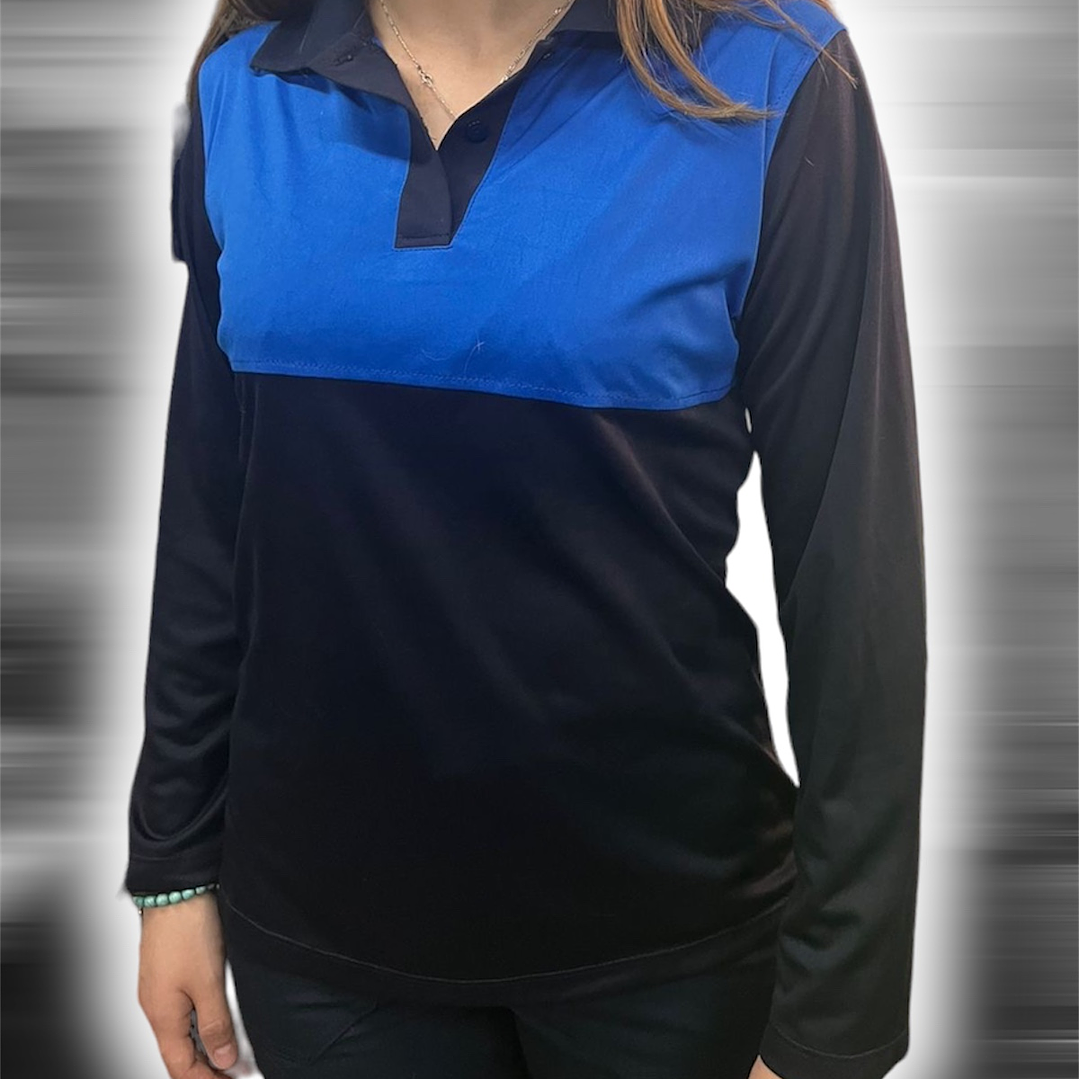 Polera Bicolor Femenina Azulina Manga Larga 1
