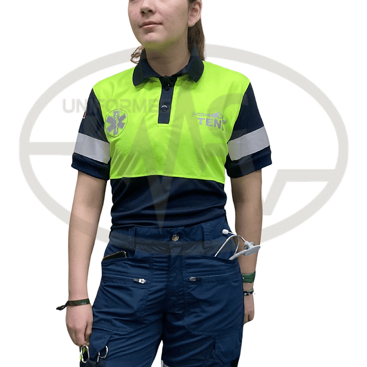 Polera Bicolor Femenina Amarillo Fluor 2