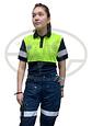 Polera Bicolor Femenina Amarillo Fluor - Miniatura 2