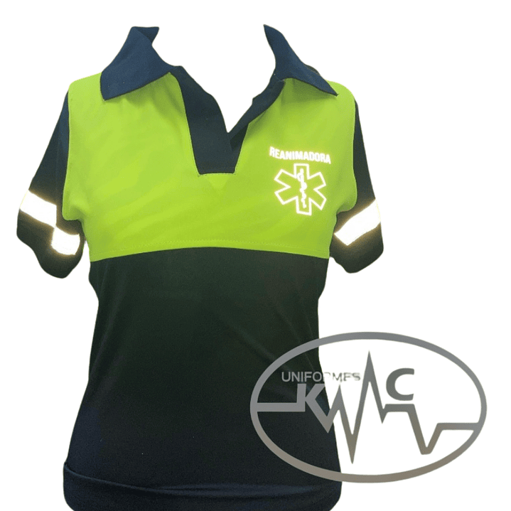 Polera Bicolor Femenina Amarillo Fluor 3