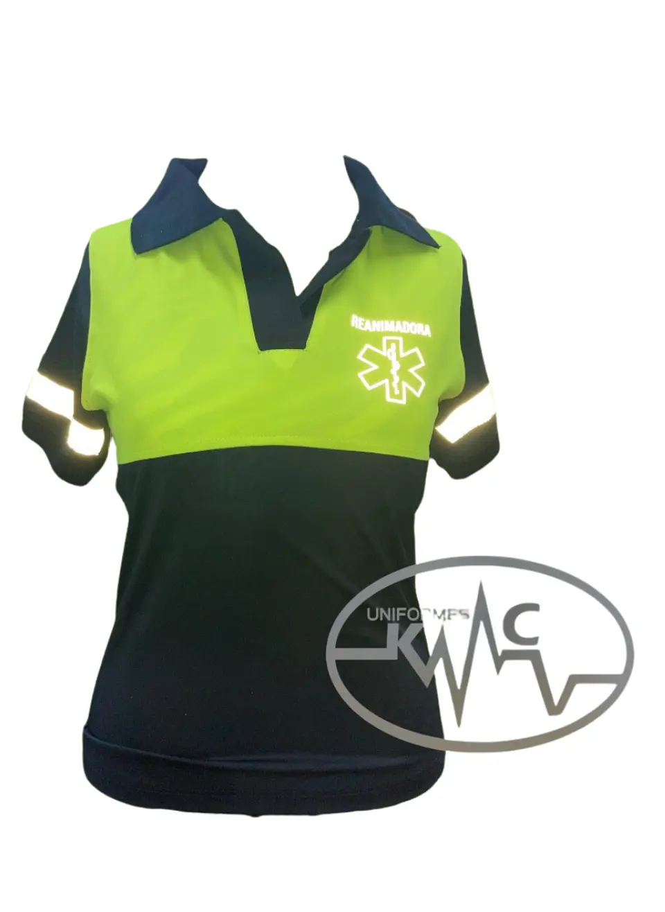 Polera Bicolor Femenina Amarillo Fluor 3
