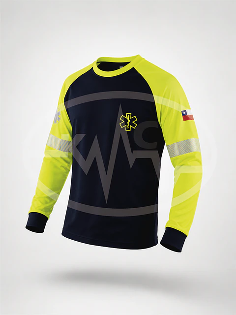 Polera Raglan Algodón Flúor Alta Visibilidad