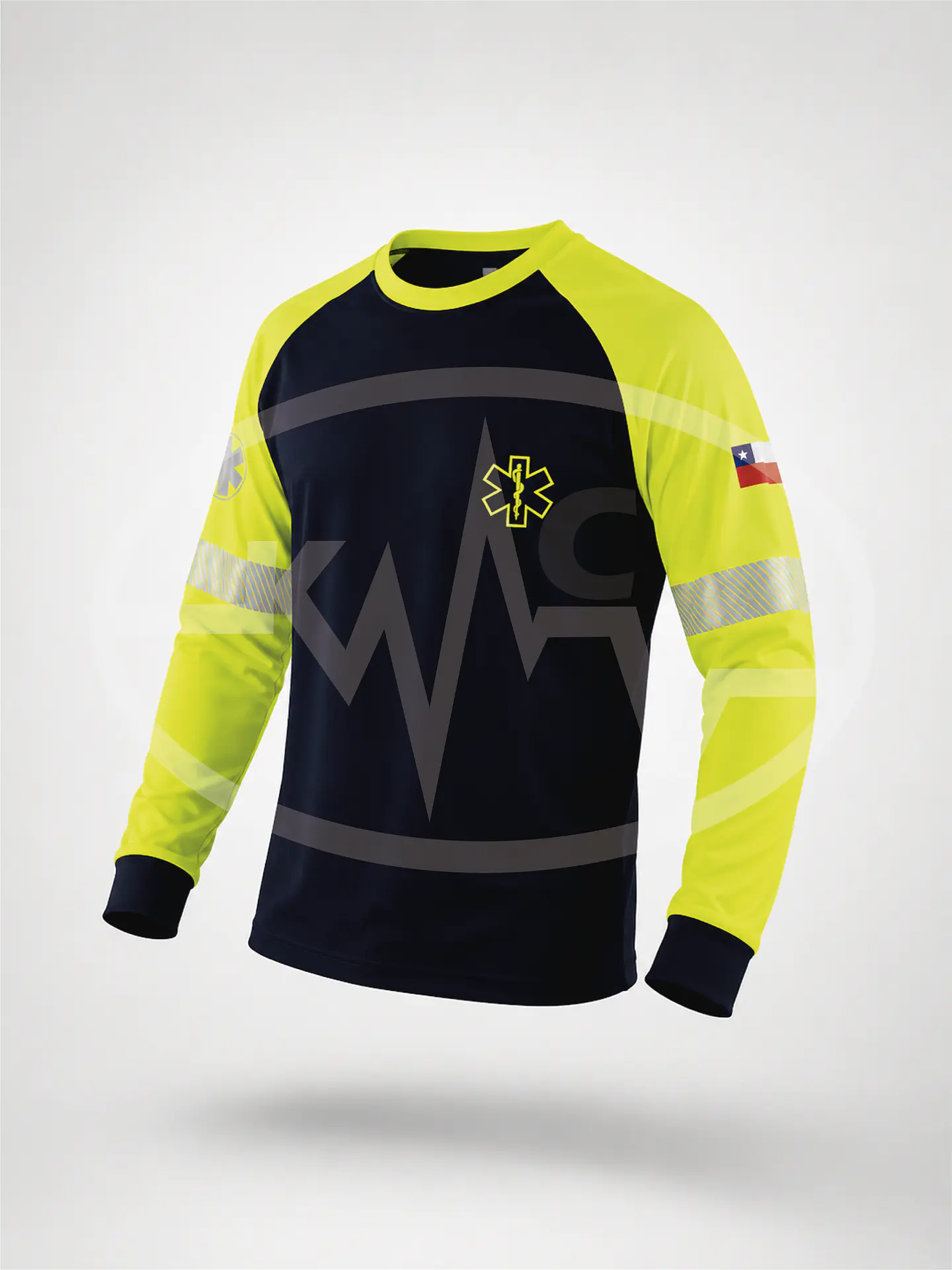 Polera Raglan Algodón Flúor Alta Visibilidad 1