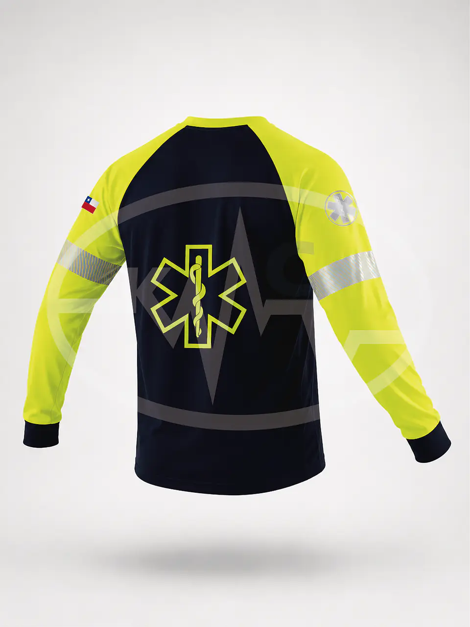 Polera Raglan Algodón Flúor Alta Visibilidad 2
