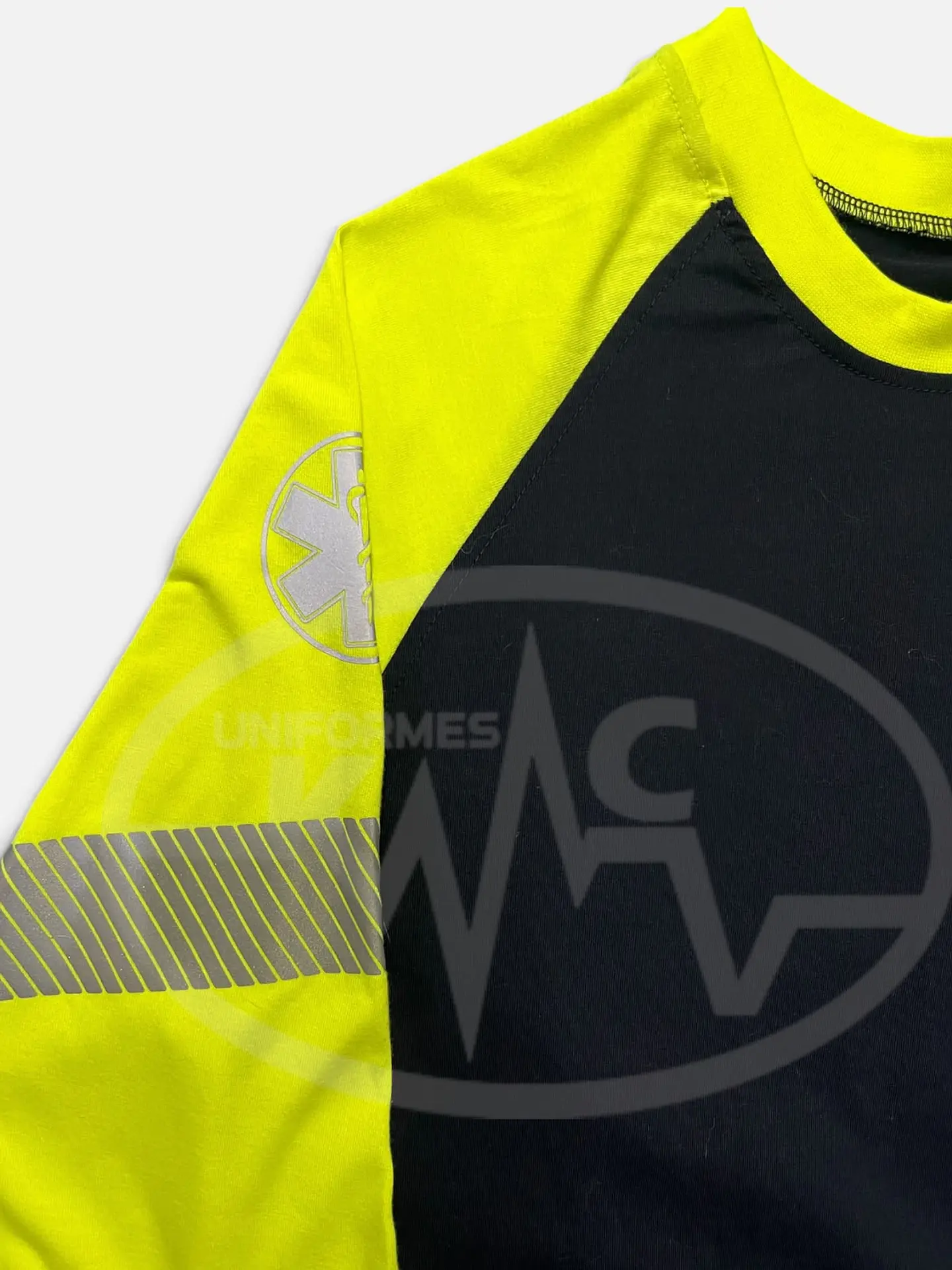 Polera Raglan Algodón Flúor Alta Visibilidad 3