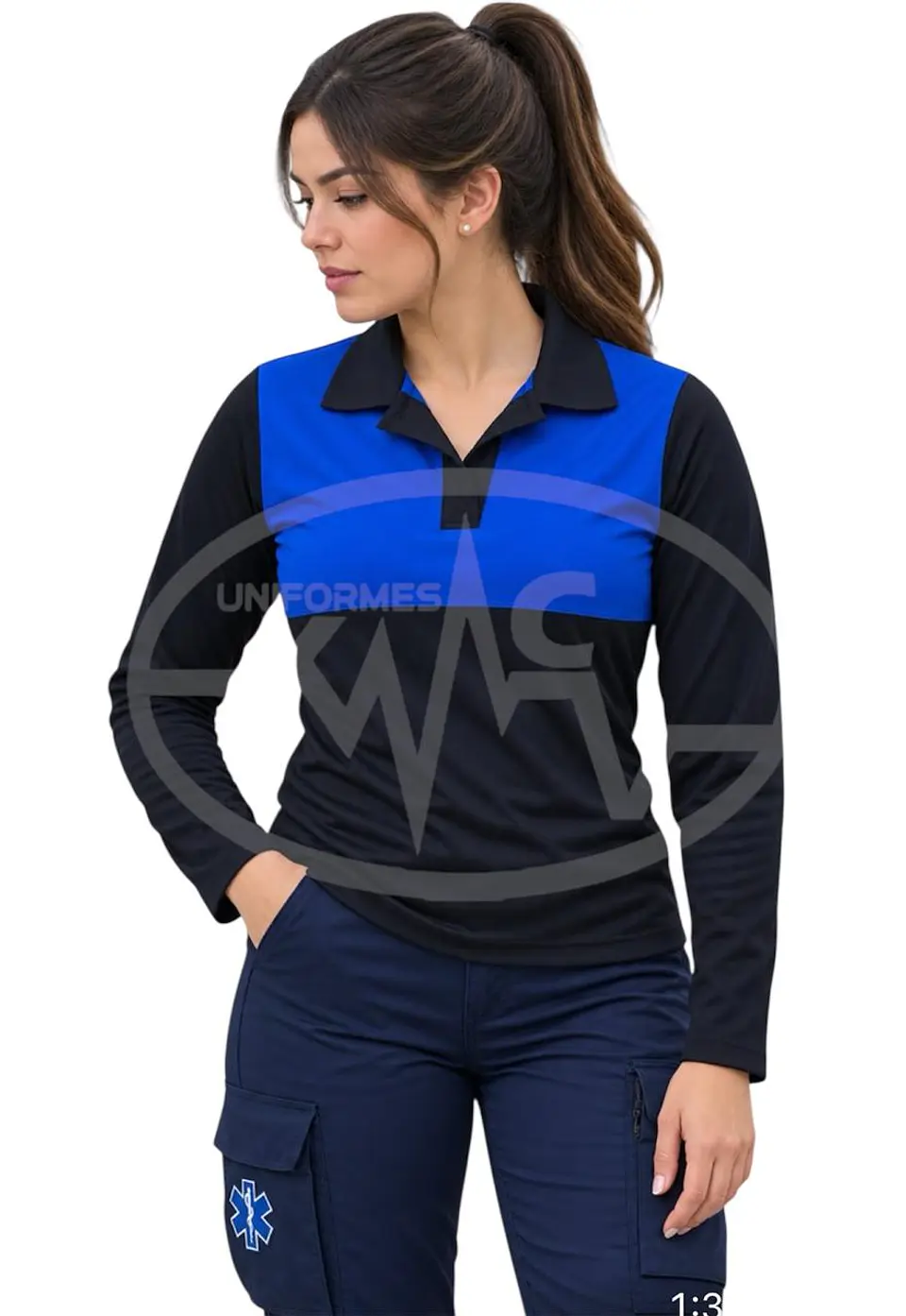 Polera Manga Larga Bicolor  1