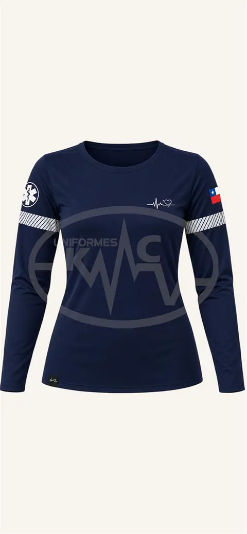 Polera Manga Larga Reflectivo Segmentado