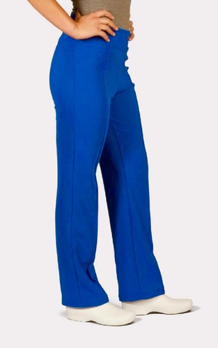 Uniforme Clínico Pantalón Mujer Flex Elasticado Azul Rey 2