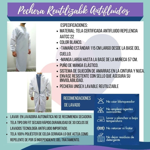 Pechera Reutilizable Antifluidos 2