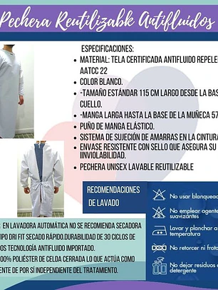 Pechera Reutilizable Antifluidos