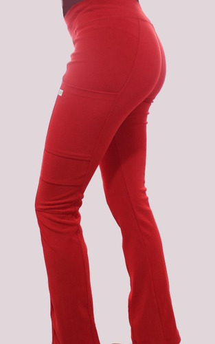 Uniforme Clínico Pantalón Mujer Flex Pro Rojo 5