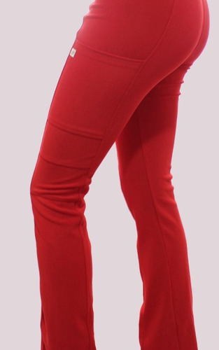 Uniforme Clínico Pantalón Mujer Flex Pro Rojo 7