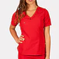 Uniforme Clinico Delantal Lilium Ojetillos Rojo Antifluidos - Miniatura 3