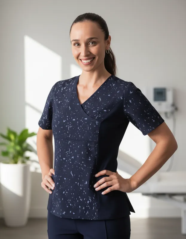 Uniforme Clínico Delantal Polera Mujer Mumma Petunia Spx 211 1