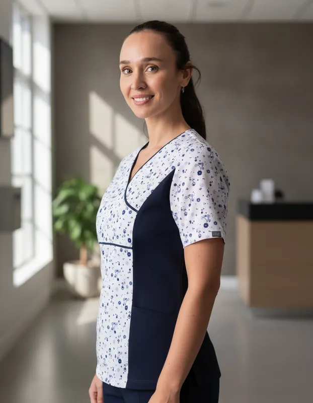 Uniforme Clínico Delantal Polera Mujer Mumma Petunia Spx 214 5