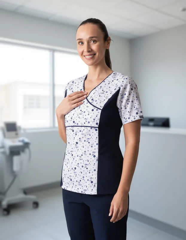 Uniforme Clínico Delantal Polera Mujer Mumma Petunia Spx 214 1