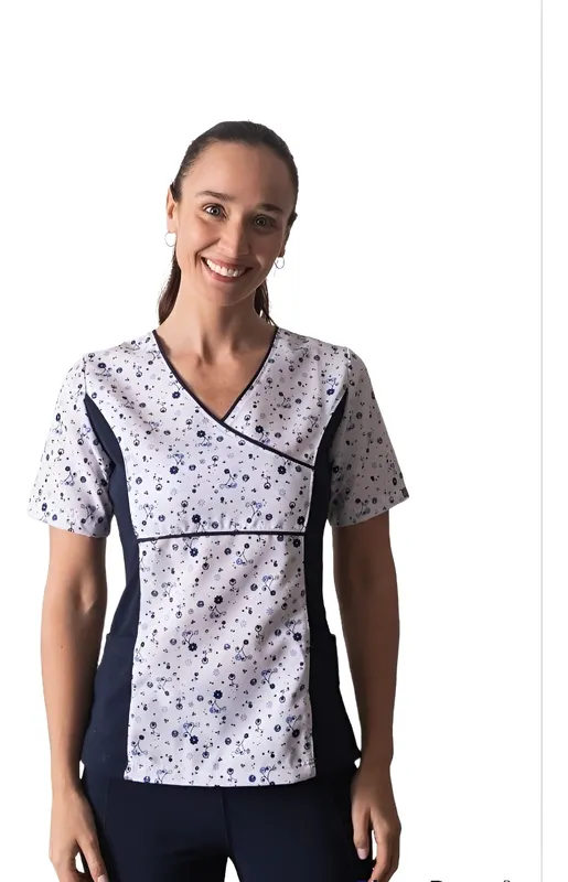 Uniforme Clínico Delantal Polera Mujer Mumma Petunia Spx 214 3