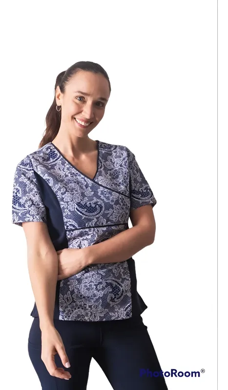 Uniforme Clínico Delantal Polera Mujer Mumma Petunia Spx 215 6