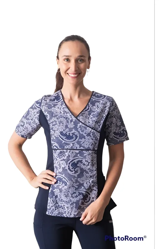 Uniforme Clínico Delantal Polera Mujer Mumma Petunia Spx 215 7