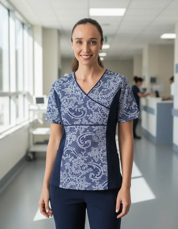 Uniforme Clínico Delantal Polera Mujer Mumma Petunia Spx 215 8