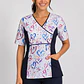 Uniforme Clinico Delantal Petunia Spandex Azul Marino Corazones - Miniatura 2