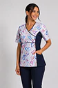 Uniforme Clinico Delantal Petunia Spandex Azul Marino Corazones - Miniatura 1