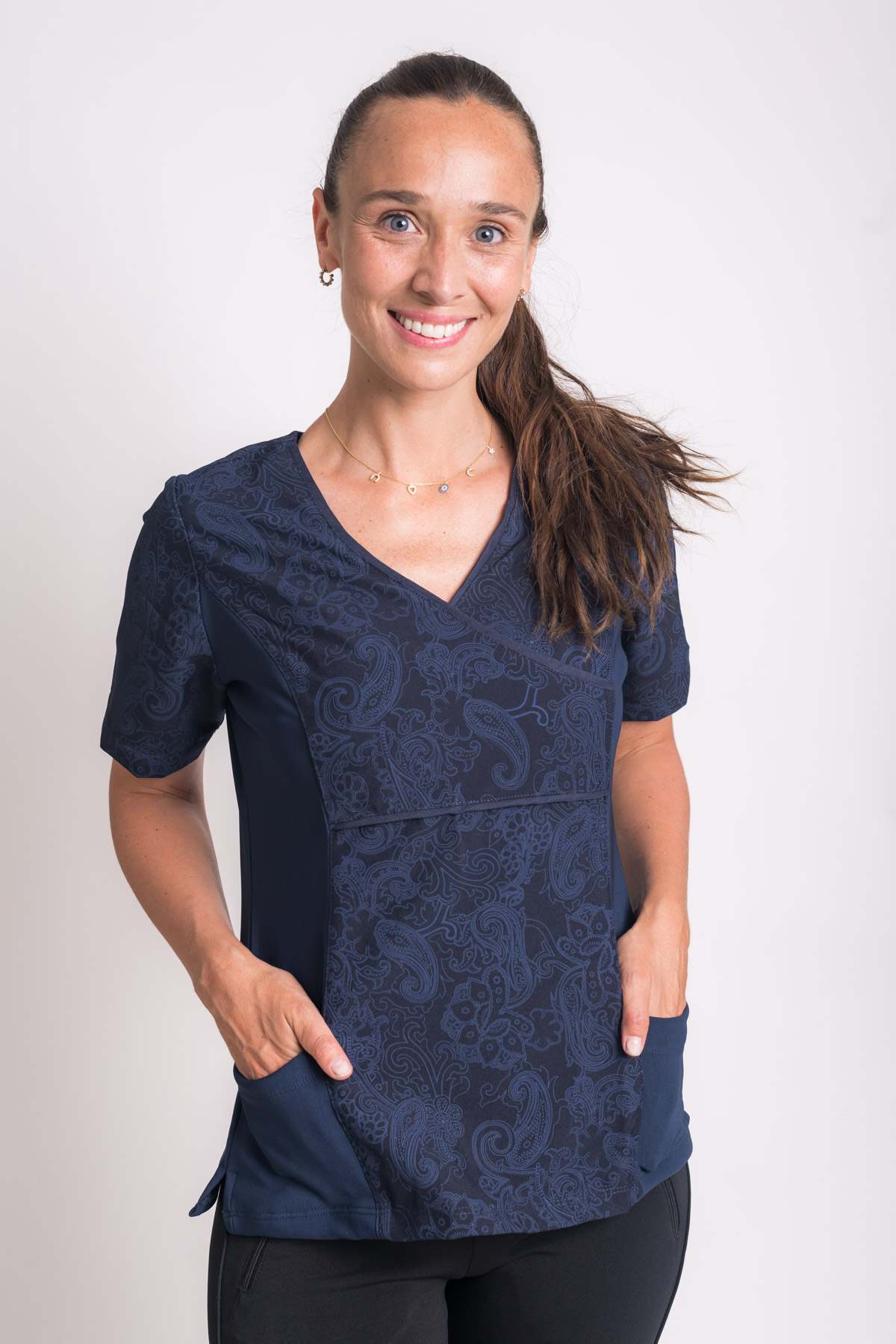 Top Mujer Petunia Spx Coral Azul Marino 1
