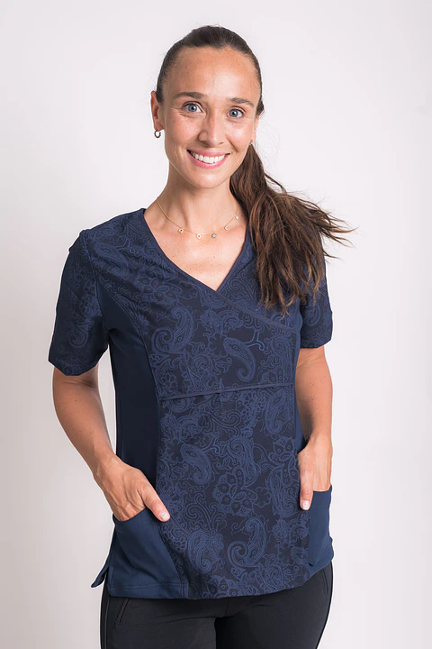 Top Mujer Petunia Spx Coral Azul Marino