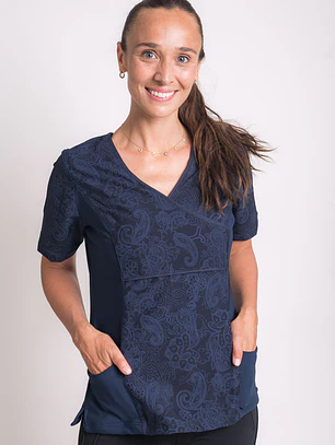 Top Mujer Petunia Spx Coral Azul Marino