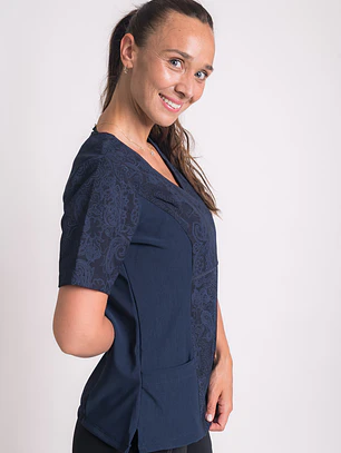 Top Mujer Petunia Spx Coral Azul Marino
