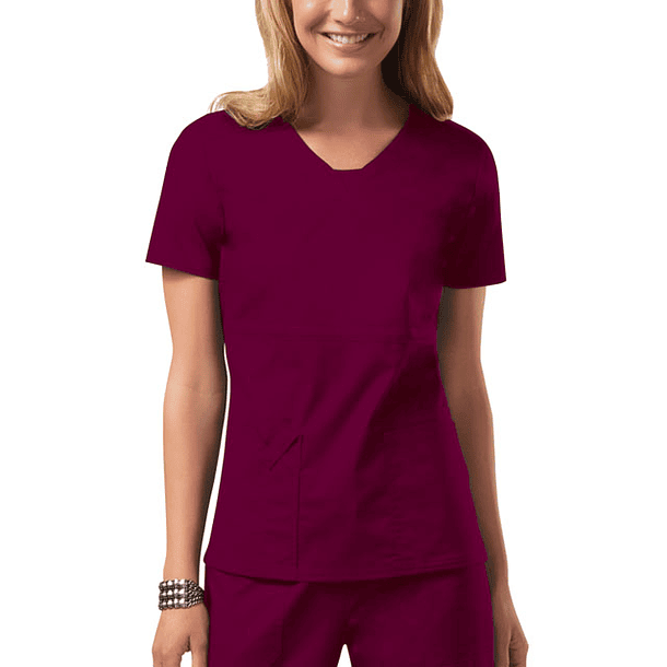 Polera Cherokee Core Stretch 24703 Rojo Burdeo 1