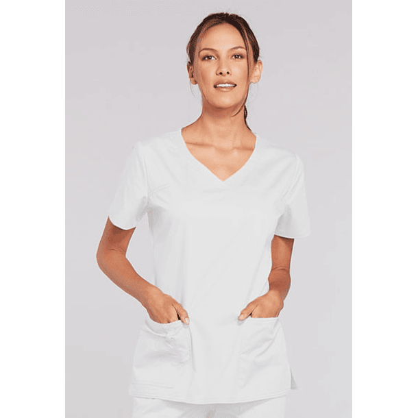 Polera Cherokee Core Stretch 4727 Blanca 1