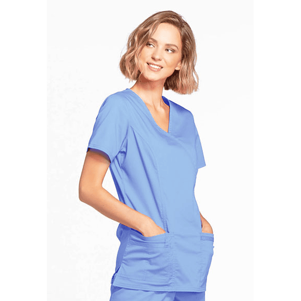 Polera Cherokee Core Stretch 4728 Celeste 4