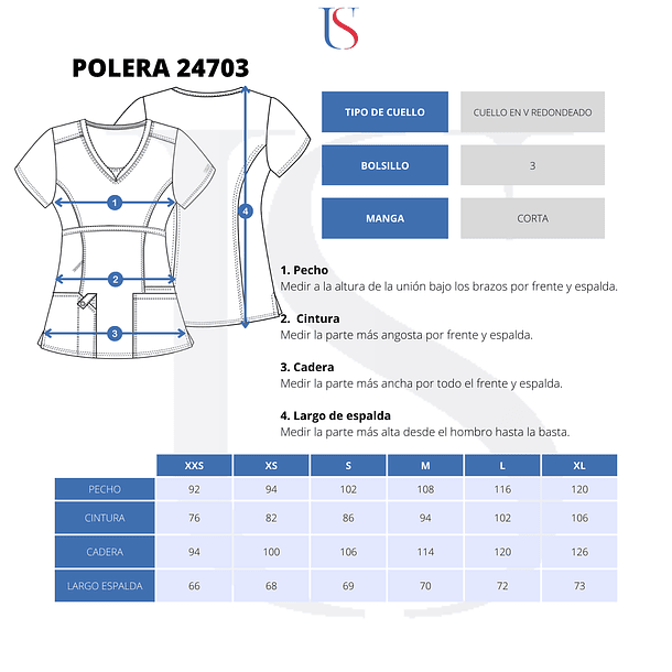Polera Cherokee Core Stretch 24703 Azul Royal 4