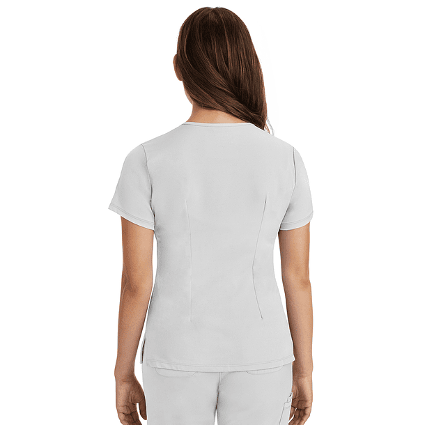 Polera Cherokee Luxe 2500 Blanca Con Negro 5