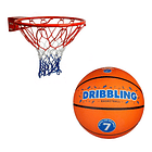 Set Aro De Basquet  Drb Y  Balon De Basquet Naranja  - Drb 1