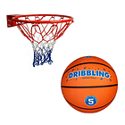 Set Aro De Basquet  Drb Y  Balon De Basquet Naranja  - Drb 5